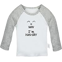 I'm Hangry Funny T Shirt, Infant Baby T-Shirts, Newborn Long Sleeves Tops, Toddler Kids Graphic Tee Shirts
