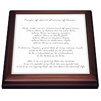 3dRose Prayer of St. Francis of Assisi Spirituality Religion Trivet with Ceramic Tile, 8 by 8