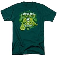 DC Comics Men's Green Flames Classic T-shirt XXX-Large Hunter Green