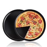2 Pack 12 inch Non-Stick Pizza Pan, Pizza Tray Carbon Steel Round Pizza Bakeware Set, Pizza Pan Set for Restaurants and Homemade Pizza Baking