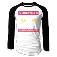 Yellow Claw Amsterdam Twerk Music Mens 100% Cotton Long Sleeve Emotion Athletic Baseball Raglan Sleeves T-Shirt Black US Size S