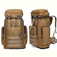 80L Multi-Color Large Capacity Waterproof Tactical Backpack Outdoor Travel Hiking Camping Bag (Color : Khaki)
