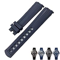 20mm FKM Rubber Watchband 20mm For Omega New Seamaster 300 AT150 Black Blue Green Diving Waterproof Soft Strap
