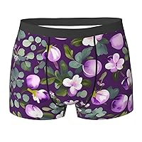 NEZIH Spring Plum Floral Print Mens Boxer Briefs Funny Novelty Underwear Hilarious Gifts for Comfy Breathable