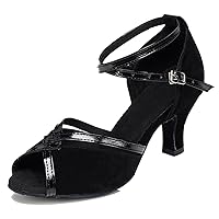 Latin Dance Heels for Women Ankle Strap Ballroom Dancing Shoes Wedding Party Sandals X016A