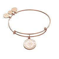 Alex and Ani AA723923SR,Let Your Heart Be Your Compass Expandable Bangle Bracelet,Shiny Rose Gold,Pink, Bracelets