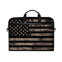 American USA Flag with Desert Camouflage Laptop Case Bag Sleeve Portable/Crossbody Messenger Briefcase Convertible w/Strap Pocket for MacBook Air/Pro Surface Dell ASUS hp Lenovo 15-15.4 inch