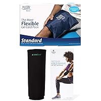 FlexiKold Large Gel Ice Pack and NatraCure Gel Cold Sleeve Wrap - Size: Medium