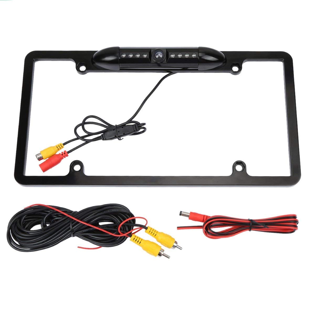 License Plate Frame Backup Camera Night Vision Car Rear View Camera with 8 Bright LEDs 170° Viewing Angle Waterproof Backup Camera Vehicle Universal Reversing Assist Security