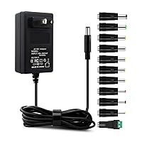 15V 1A AC Adapter Power Supply Charger [15 Volts 1 Amps Regulated Switching Power] with 11 Interchangeable DC Plug for 200mA 300mA 350mA 400mA 500mA 600mA 700mA 800mA 850mA 900mA 1000mA Equipment