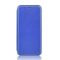 Carbon Fiber Case for Google Pixel 7/7 Pro, Ultra-Thin Leather Case, Flip Case with Card Holder Magnetic Closure Protective Cover Wallet,Blue,7 6.4''