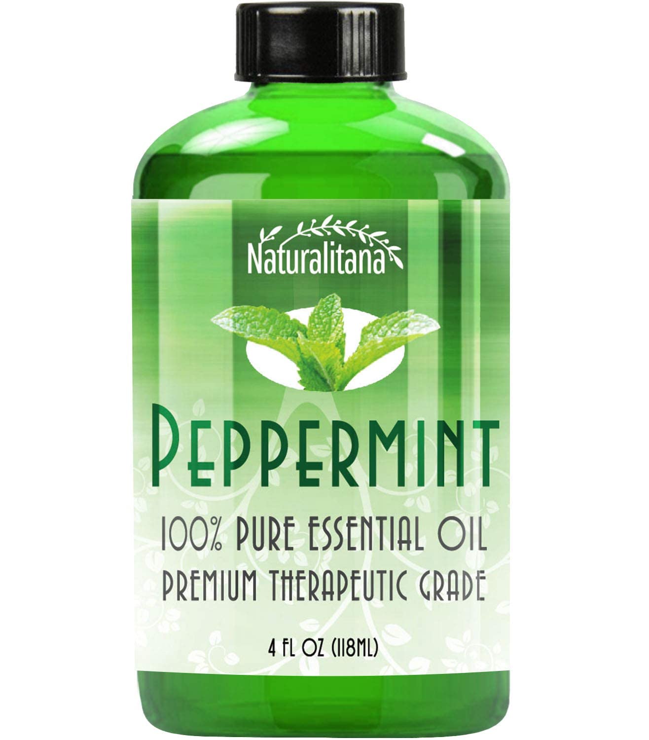 Best Peppermint Oil (4 Oz Bulk) Aromatherapy Peppermint Essential Oil for Diffuser, Topical, Soap, Candle & Bath Bomb. Great Mentha Arvensis Mint Scent for Home & Office