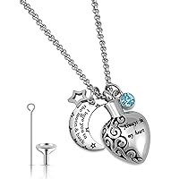 Urn Necklaces for Ashes Always in My Heart Love You to the Moon and Back 12 Birthstones Styles Necklace
