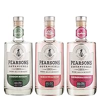 Pearsons Botanicals London Botanic, Hibiscus & Rose and Rhubarb & Ginger Gin Alternative | Non Alcoholic Spirits | Premium Non Alcoholic Drinks by Spirits of Virtue (700ml)