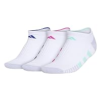 adidas Women's Cushioned No Show Socks (3-Pair) Athletic, Low Profile Look with Arch Compression for a Secure Fit