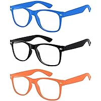 3 Pairs Kids Clear Lens Glasses Protect Child's Eyes from UVB UVA Blocking