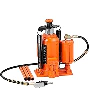 Air Hydraulic Bottle Jack, 20 Ton/44029 LBS All Welded Bottle Jack, 10.4-19.7 inch Lifting Range, Manual Handle and Air Pump, for Car, Pickup, Truck, RV, Auto Repair, Industrial Engineering