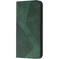 Flip Case for iPhone 14/14 Plus/14 Pro/14 Pro Max with Card Holder, Slim Durable PU Leather Wallet Case Magnetic Closure Shockproof Full Protection Phone Cover (Color : Green, Size : 14Plus)