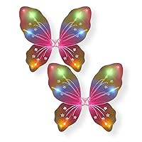 2 Pack Light Up Flashing Rainbow Multicolor Butterfly Wings