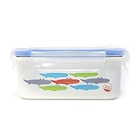 Keepin' Fresh Stainless Bento Snack or Lunch Box with Lid for Kids and Toddlers 16 oz, BPA Free Food Storage, Blue Alligator