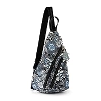 Sakroots Women's Go Sling Backpack in Nylon Eco Twill, Midnight Seascape, One Size