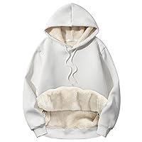 Kissonic Men's Thermal Sherpa Lined Hoodie Sweatshirt Fleece Athletic Pullover Jacket Coat