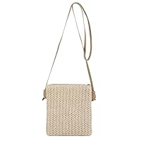 LHHMZ Women Handmade Straw Beach Crossbody Handbag Summer Beach Shoulder Bags Small Straw Clutch Phone Purse