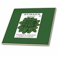 3dRose ct_170811_1 Spinach Norfolk Savoy or Bloomsdale Vegetable Seed Packet-Ceramic Tile, 4-Inch