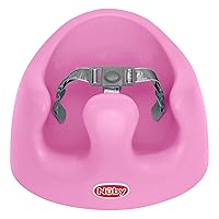 Nuby My Floor Seat, Soft Foam Cushion with Safety Harness and High Back Design, for Ages 4-12 Months, Pink