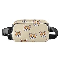 Cute Corgi Dog Cartoon Pattern Fanny Packs for Women Men Belt Bag with Adjustable Strap Fashion Waist Packs Crossbody Bag Waist Pouch for Outdoor Travel