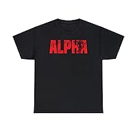 Inspirational Alpha Health & Supplements Fitness Lovers Dumbbells Bodybuilders Unisex Heavy Cotton T-Shirt