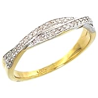 14k Gold Diamond Ring Band 0.10 cttw Brilliant Cut Diamonds, 1/8 in. wide
