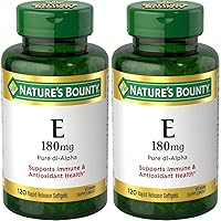 Nature's Bounty Vitamin E Pills and Supplement Softgels, Supports Antioxidant Health, 400iu, 120 Count (Pack of 2)