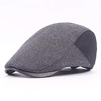 Hunting Hat Comfortable Mens Winter Warm Irish Tweed Flat Cap Ivy Gatsby Cassette Hat (Color : Gray, Size : Free Size)