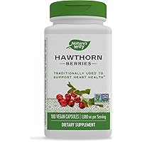 Nature's Way Hawthorn Berries - Traditional Support for Heart Health* - Non-GMO Project Verified - Herbal Supplement - Gluten Free - 180 Vegan Capsules