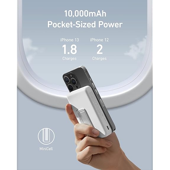 Anker Magnetic Battery, 10,000 mAh Foldable Wireless Portable Charger, 20W  USB-C Power Delivery for iPhone 15/15 Plus/15 Pro/15 Pro Max, iPhone 14/14  Pro / 14 Pro Max, iPhone 13/12 Series (Black) : : Electronics