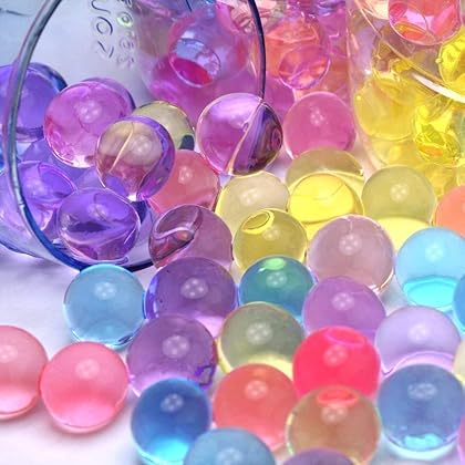 MarvelBeads 9.5oz Water Beads [Non-Toxic] Fully Certified, Rainbow Mix for Kids Sensory Play and Spa Refill BPA & Phthalate Free (Over Half Pound)