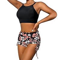 Black Swimsuit Bottoms for Teens Womens Bathing Suit Bottoms Cheeky Bathing Suits for Women Tankini Two Piece