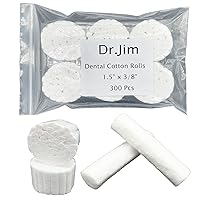 Dr.Jim 300 Pcs Disposable Dental Cotton Rolls,Nosebleed Plugs,Highly Absorbent Cotton Swabs for Kids,Adults Mouth 1.5