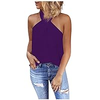 Going Out Tops for Women Summer Criss Cross Halter Tops Keyhole Off The Shoulder Tank Top Elegant Party Outfits