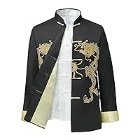 Male Clothes Embroidery Dragon Tangsuit Traditional Chinese Clothing Men Shirt Top Jacket Cheongsam Hanfu Vintage