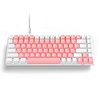 MageGee 75% Mechanical Keyboard, Wired Gaming Keyboard with Blue Switches and White Backlit Small Compact 75 Percent Keyboard Mechanical, Portable Gaming Keyboard Gamer for PC, MAC(White Pink)