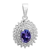 Multi Choice Oval Shape Gemstone 925 Sterling Silver Solitaire Accents Pendant