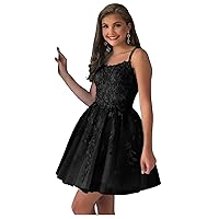 Black Short Homecoming Dresses Appliques 2023 A-Line Tulle Prom Party Dress for Juniors 8