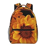 Yellow chrysanthemum Printed Lightweight Backpack Travel Laptop Bag Gym Backpack Casual Daypack