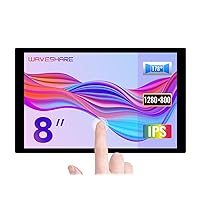 waveshare 8inch Capacitive Touch LCD IPS Display, Without Back Case, 1280×800 Resolution, HDMI Interface, Compatible with Raspberry Pi 4B/3B+ etc. Support Jetson Nano/PC