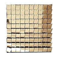 Blush Blooms Decor- 12 Pack Live Sequin Panels with Clear Back | Shimmer Wall, Sequin Backdrop, Events, Home Decor, and Advertising Signs (Light Gold)