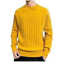 Men's O-Neck Solid Knitted Casual Sweater Autumn Winter All-Match Pullovers Loose Korean Tops