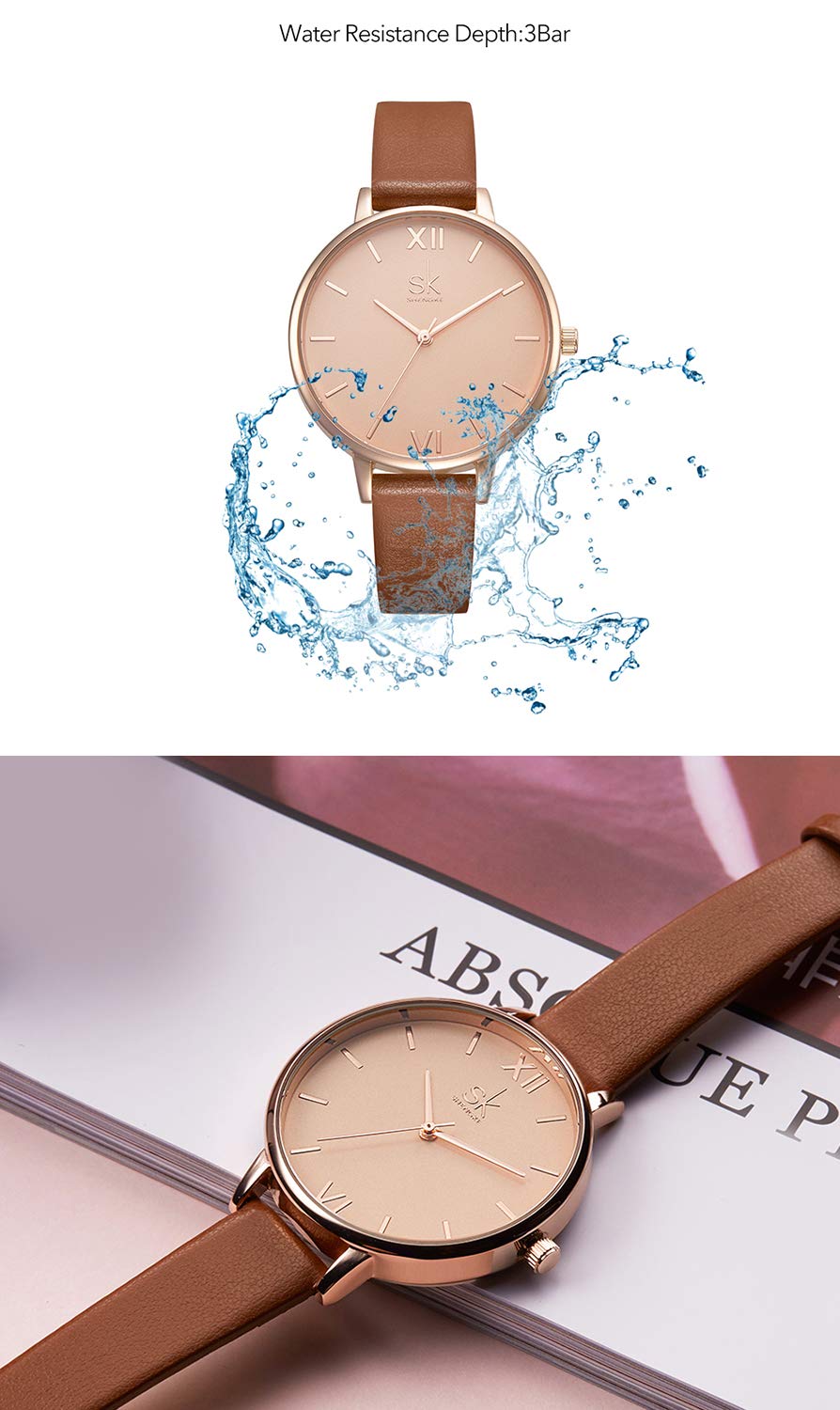 SHENGKE Female Watch Minimalist Ultra-Thin Watch 2023 Fashion Design Lady Girl Wrist Watch