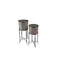 Creative Co-Op Set of 2 Iron Planters on Stands